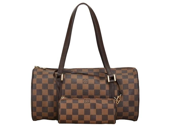 Sac à main Louis Vuitton Damier Papillon 30 Cuir Plastique Marron  ref.1490169