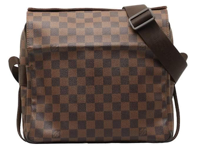 Bolsa de Ombro Damier Naviglio Louis Vuitton Marrom Couro Plástico  ref.1490287