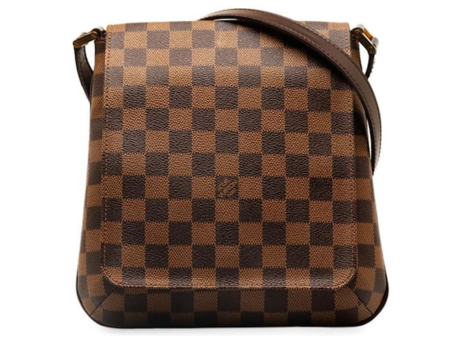 Bolso de hombro largo Louis Vuitton Damier Musette Salsa Castaño Cuero Plástico  ref.1490312