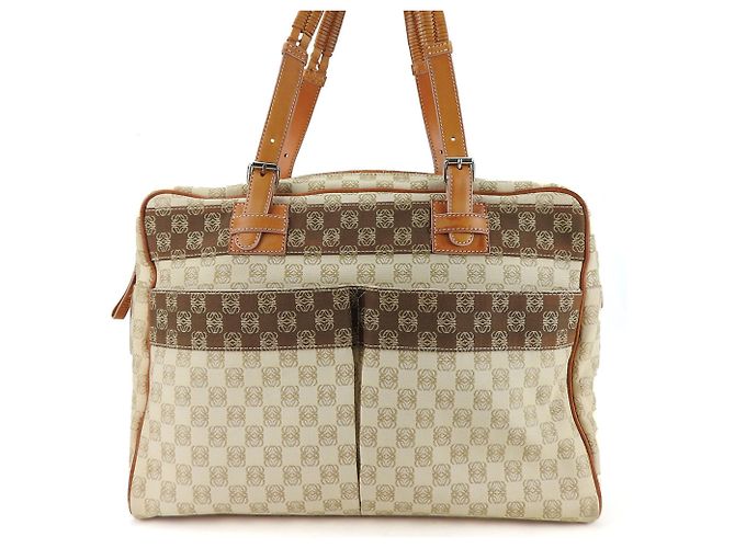 Bolsa tote Loewe bege e marrom