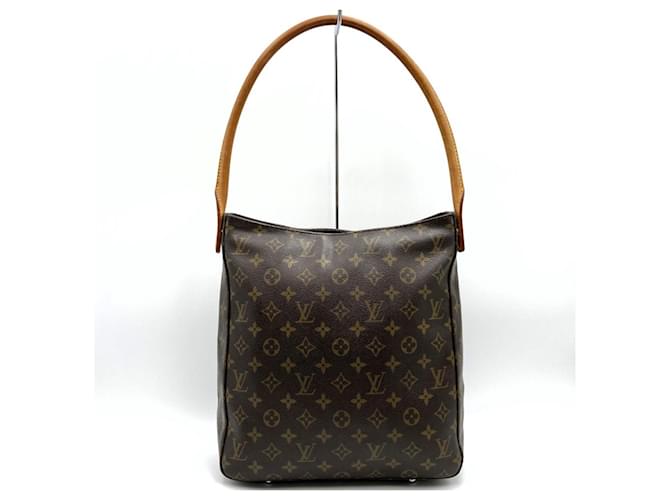 Bolsa de Ombro Looping GM M51145 da Louis Vuitton Marrom Couro envernizado Lona  ref.1490648