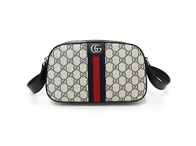 Bolsa Crossbody Ophidia da GUCCI Azul Bege Couro Lona  ref.1490727