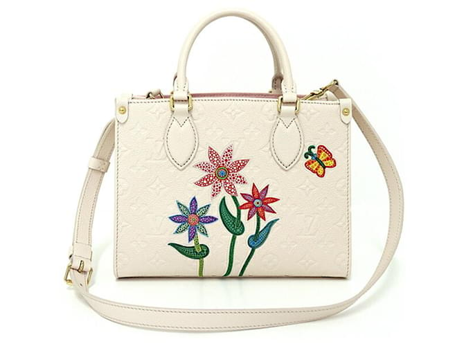 Borsa On the Go PM LV x YK di Louis Vuitton Rosa Bianco Multicolore Pelle Tela  ref.1490736