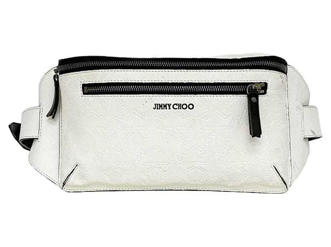 Jimmy Choo schwarze und weiße Leder Bauchtasche  ref.1490744