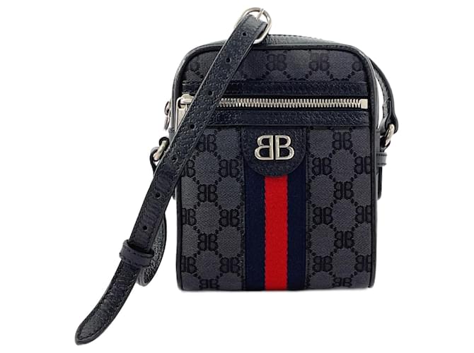 Borsa a spalla Balenciaga x Gucci The Hacker Project Nero Tela  ref.1490750