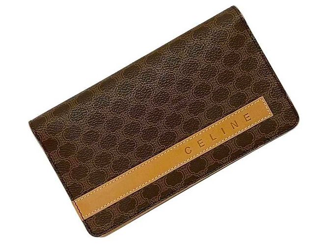 Céline Celine Macadam Bi-fold Long Wallet Brown