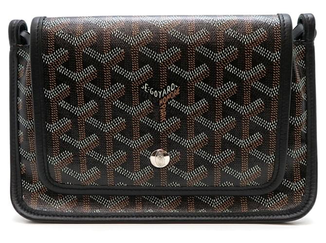 Porte-monnaie Goyard Plumet Cuir Toile Plastique Noir  ref.1490962