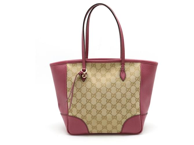 Bolsa tote em canvas GG da Gucci Bege Roxo Lona  ref.1491134