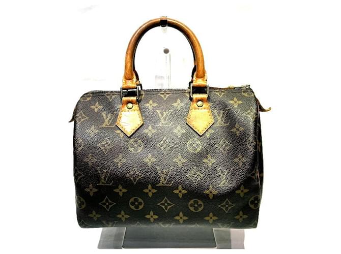 Bolso Louis Vuitton Monogram Speedy 25 Castaño Plástico  ref.1491160