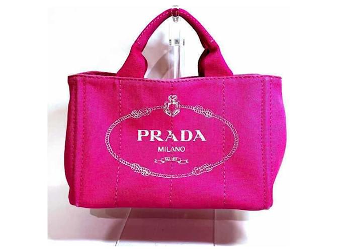 Borsa tote in tela rosa Prada Canapa B2439G  ref.1491165