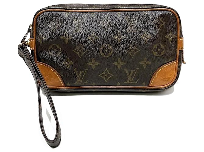 Louis Vuitton Monogram Marly Dragonne PM M51827 Clutch Bag Brown Plastic  ref.1491167