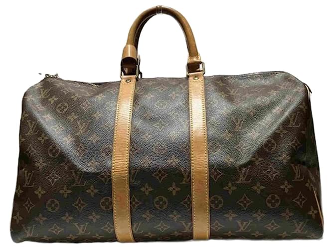 Borsa Keepall 45 M41428 Monogram Louis Vuitton Marrone Plastica  ref.1491171