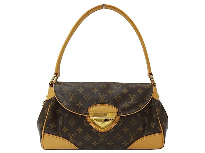 Louis Vuitton Monogram Beverly MM Handtasche Braun Lackleder Leinwand  ref.1491201