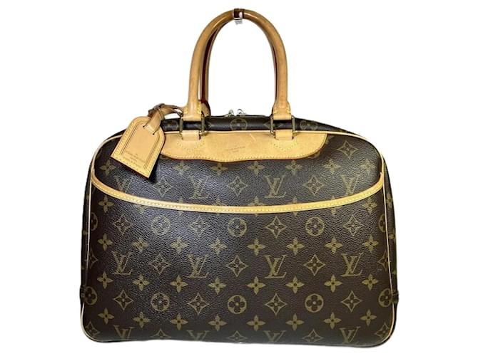 Louis Vuitton Monogram Deauville Handbag Brown Plastic  ref.1491269