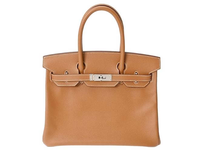 Sac à main Hermès Birkin 30 en cuir Epsom doré  ref.1491298