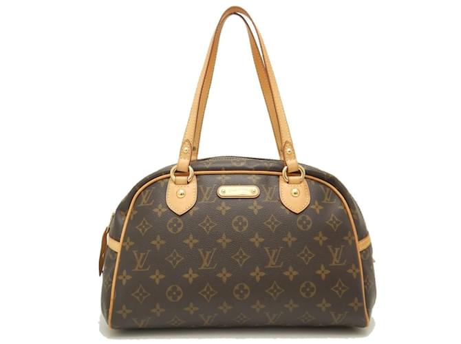 Louis Vuitton Monogram Montorgueil PM Schultertasche Braun Lackleder  ref.1491327