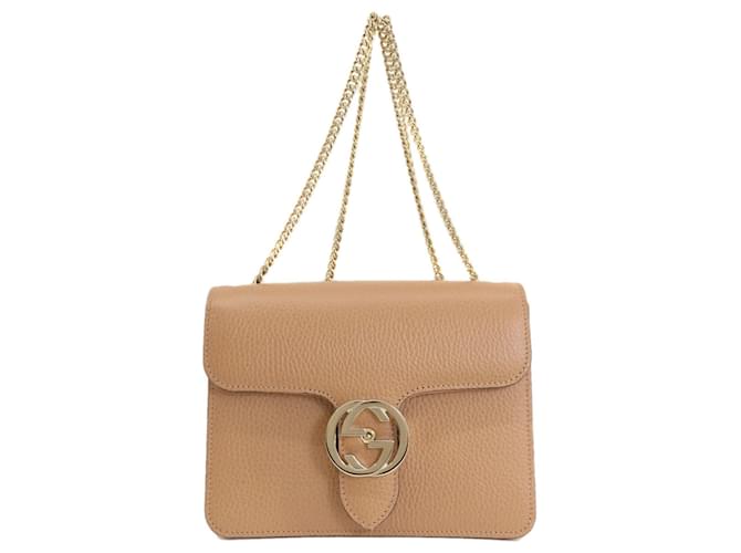 Bolso de Hombro Gucci Interlocking G Castaño Cuero  ref.1491334