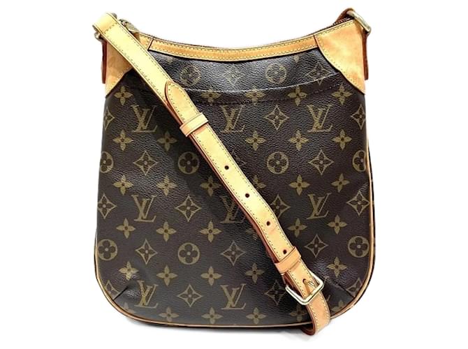 Bolsa de Ombro Odeon PM Monograma Louis Vuitton Marrom Couro envernizado  ref.1491589