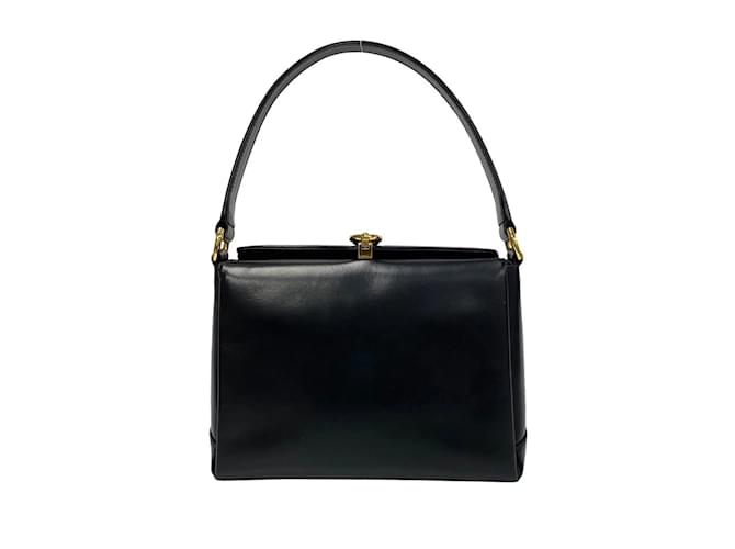 Gucci Old Horseshoe Hardware Leather Handbag Black  ref.1491676