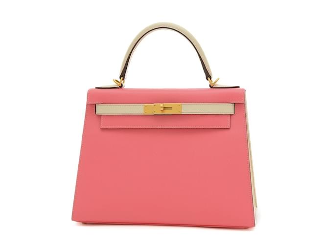 Hermès Hermes Kelly 28 Handbag in Rose Azalee Pink Cream Leather  ref.1491772