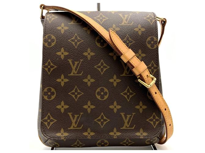 Bolso de Hombro Musette Salsa M51258 de Louis Vuitton Castaño Charol Lienzo  ref.1491884