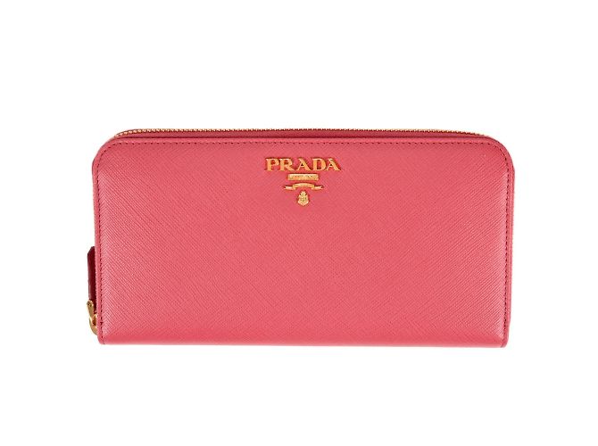 Portafoglio lungo Prada Saffiano in rosa