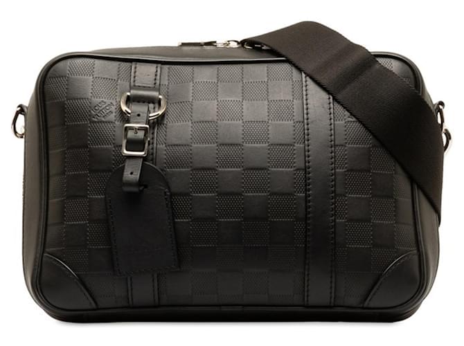 Louis Vuitton Damier Infini Sirius Shoulder Bag Black Leather Plastic  ref.1491936