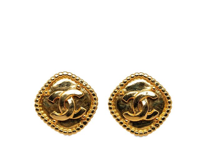 Orecchini a perno placcati in oro Chanel Coco Mark D'oro