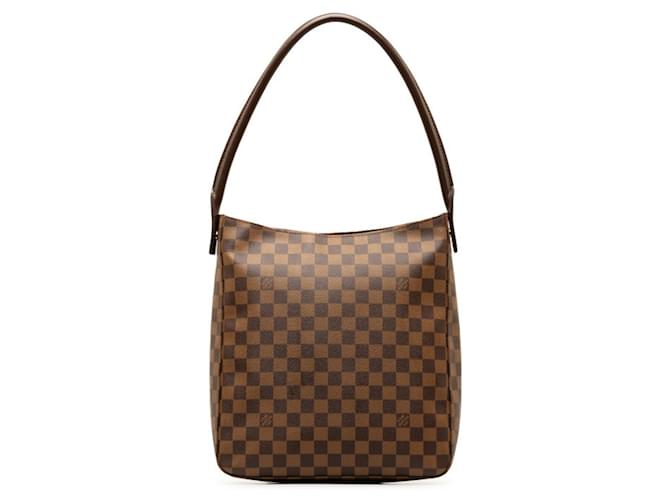 Louis Vuitton Damier Looping GM Schultertasche Braun Leder  