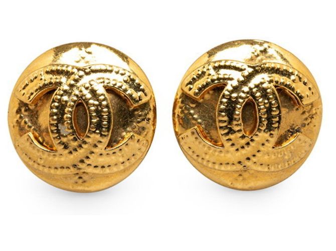 Boucles d'oreilles clips en plaqué or Chanel Coco Mark Doré