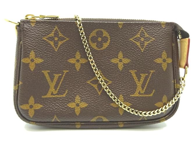 Louis Vuitton Pochette Accessoires Pouch Brown Damier ebene Patent leather  ref.1492089