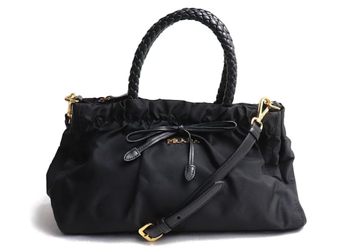 バッグ Prada Ribbon Leather Hand Bag PRADA RIBBON LEATHER HAND BAG