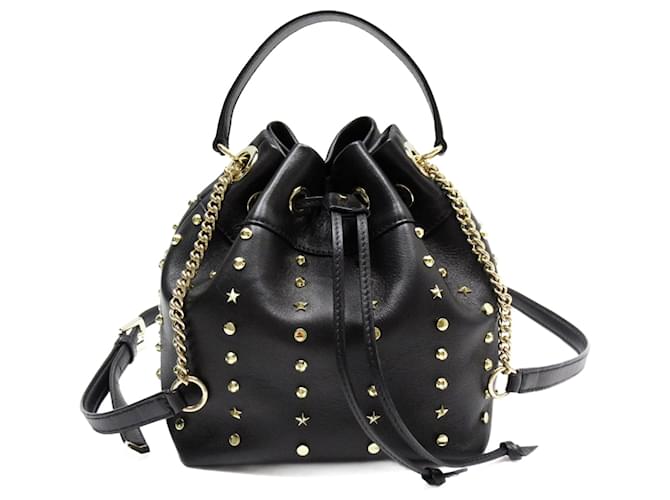 Sac à épaule en cuir noir Jimmy Choo Métal  ref.1492137