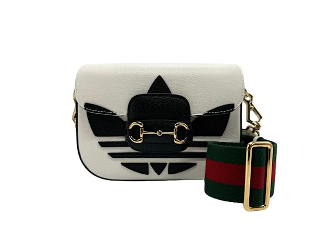 Gucci x adidas Leather Shoulder Bag Black White  ref.1492159