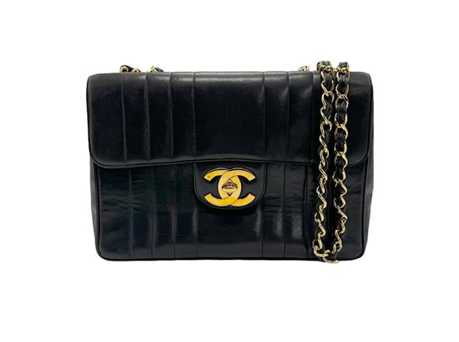 Sac à épaule en cuir d'agneau Chanel Mademoiselle Noir  ref.1492202