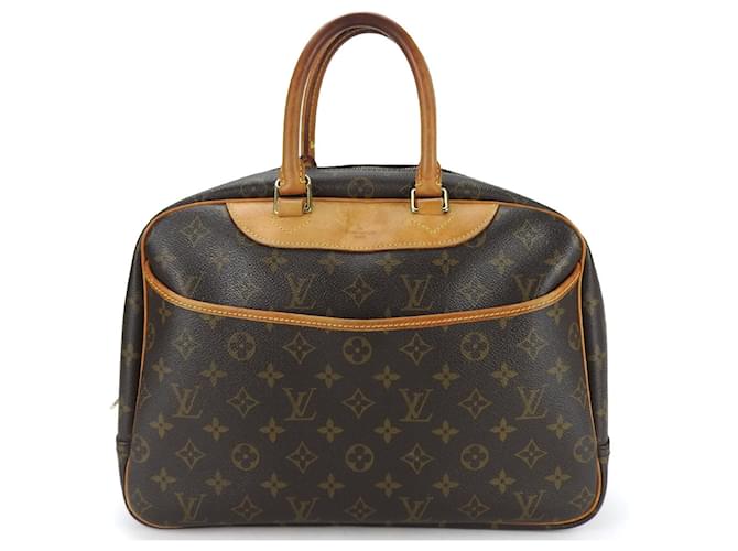 Bolsa Deauville Louis Vuitton Marrom Monograma Couro envernizado  ref.1492211