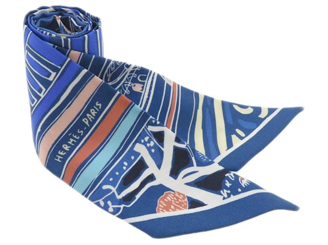 Hermès Hermes Twilly Silk Scarf Blue  ref.1492333