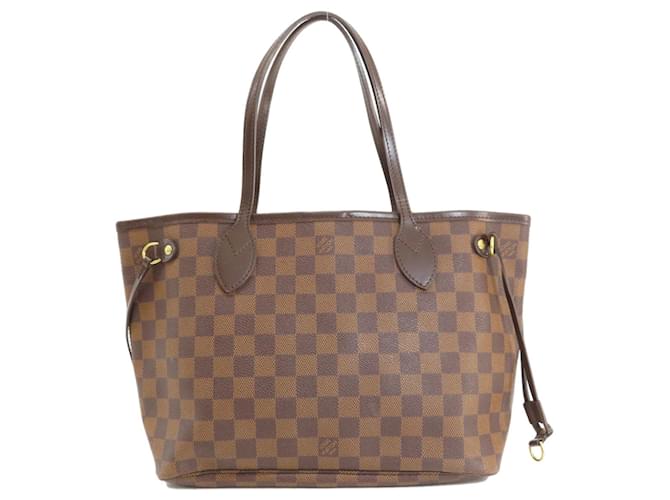 Neverfull Louis Vuitton Damier Ebene Tote Bag Braun Leinwand  ref.1492539