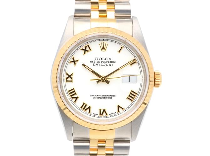 Rolex Datejust Oyster Perpetual Watch White Yellow  ref.1492663