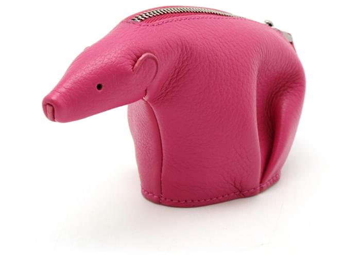 Porte-monnaie en forme d'ours de la collection Animal de Loewe Cuir Rose  ref.1492902