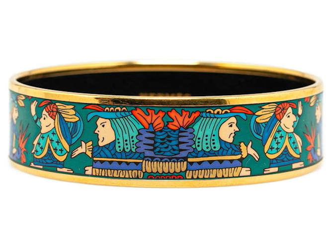 Hermès Bracelet Bangle Cloisonné GM en Émail Hermes Métal Multicolore  ref.1492951