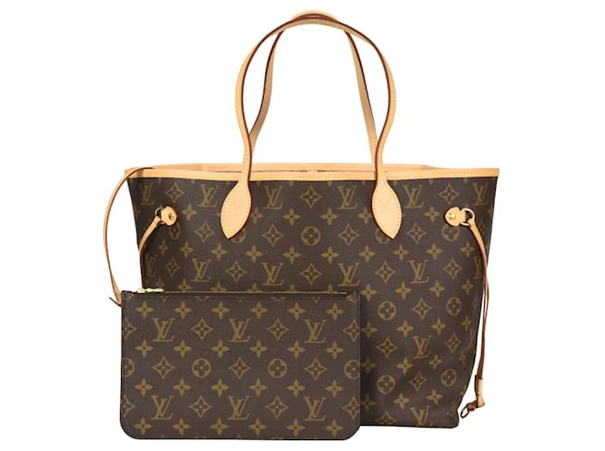 Sac tote Neverfull MM de Louis Vuitton Cuir vernis Beige  ref.1493040