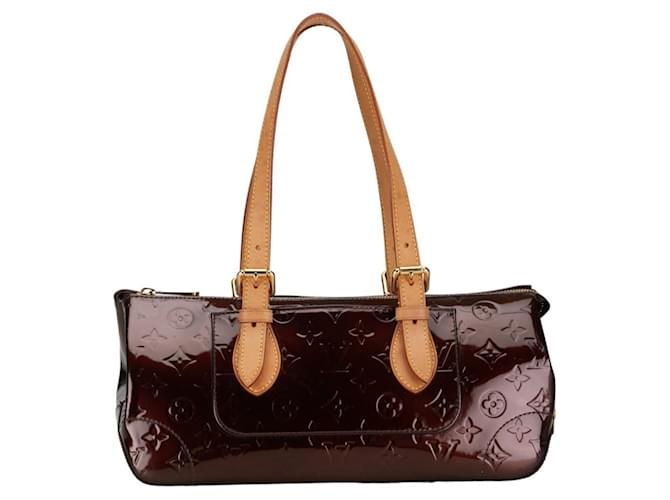 Louis Vuitton Monogram Vernis Rosewood Avenue Handbag Dark red Purple Patent leather  ref.1493071