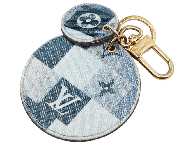 Louis Vuitton Monogram Denim Porte-Cle Keychain Red Blue Leather  ref.1493086