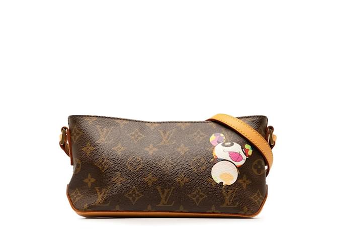 Louis Vuitton Monogram Trotter Panda Shoulder Bag Brown Leather Plastic  ref.1493088