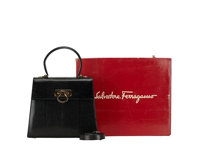 Bolsa Gancini da Salvatore Ferragamo Preto Couro  ref.1493089