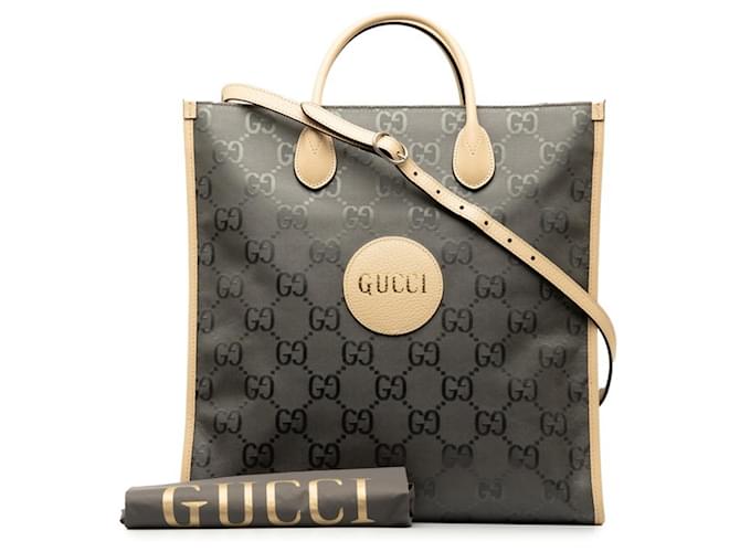 Borsa a mano lunga Gucci GG Nylon Of The Grid Beige Pelle  ref.1493168