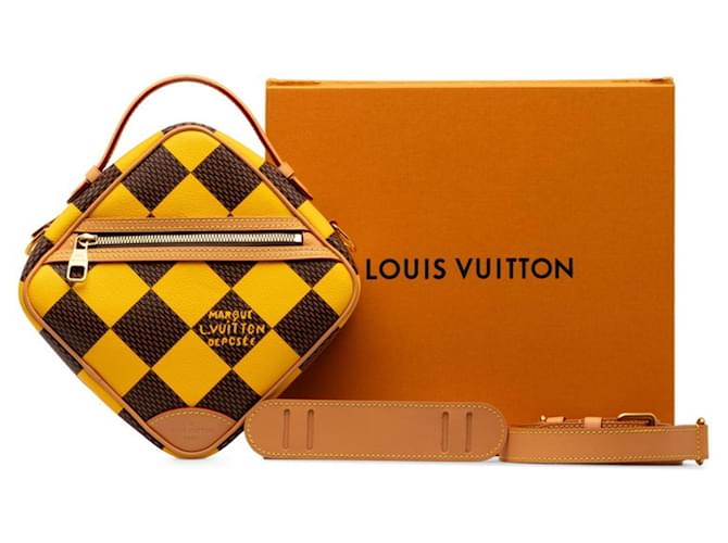 Louis Vuitton Damier Pop Chess Shoulder Bag Yellow Leather Plastic  ref.1493174