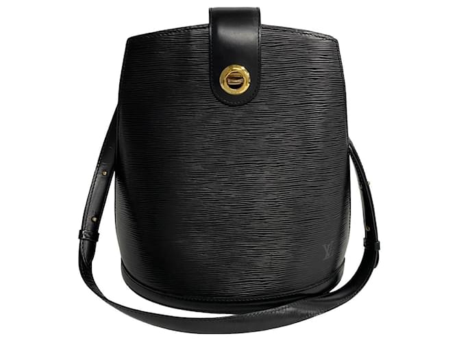 Sac à épaule Louis Vuitton Cluny Turnlock en cuir Epi Noir  ref.1493209