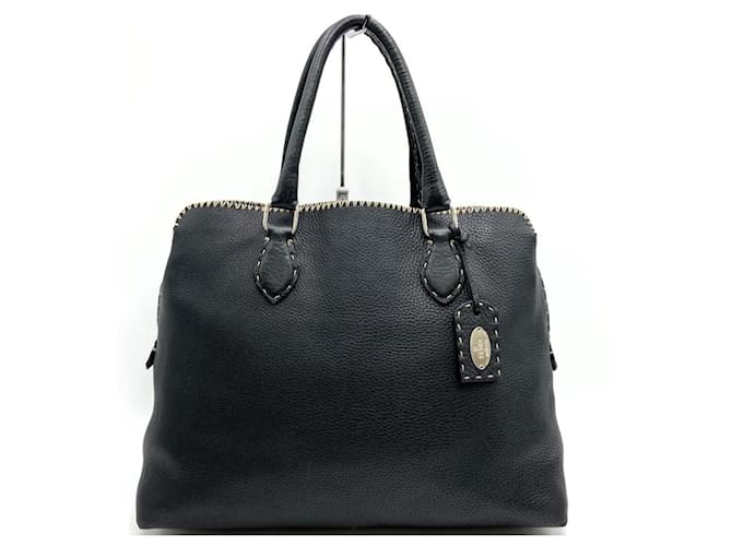 Fendi Selleria Black Leather Tote Bag  ref.1493288